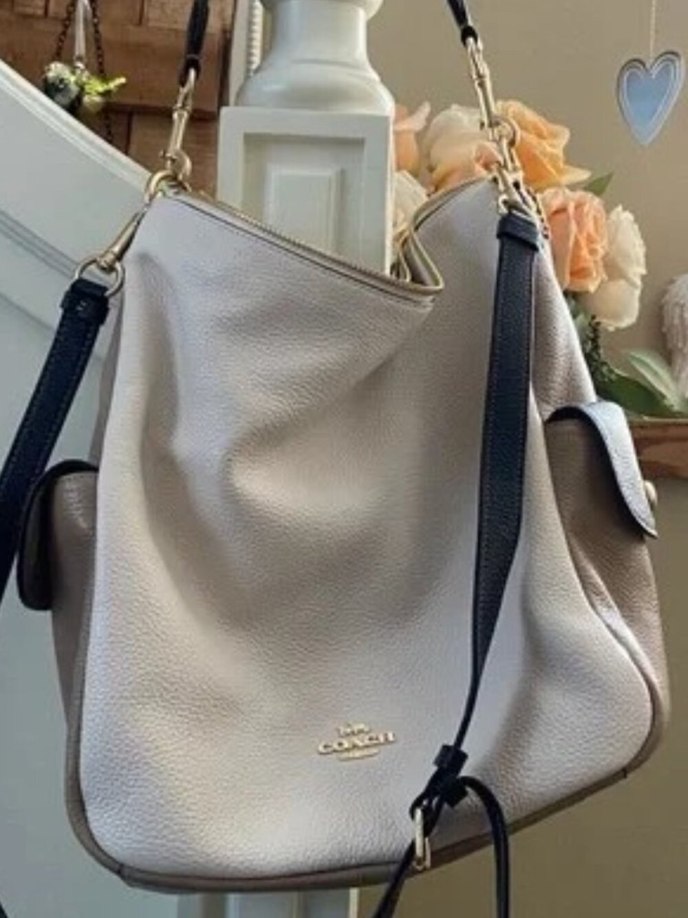Large Coach Pennie Shoulder Bag in color block